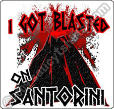 blasted in santorini t shirt