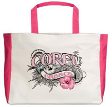 corfu beach tote bag