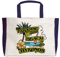 mykonos paradise beach tote