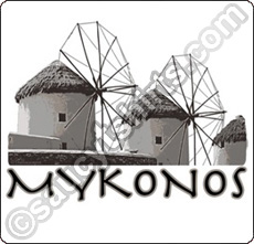 mykonos windmills t shirt