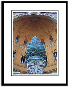 framed print of the Vatican Courtyard of the Pine Cone
