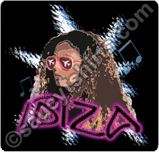 ibiza t shirt with club girl illustration