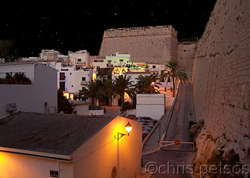 The medieval walls and town of Ibiza