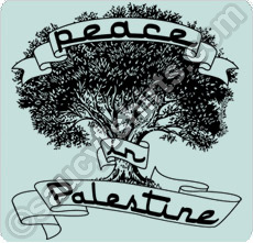 peace palestine t shirt with olive tree