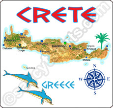 map of crete t shirt