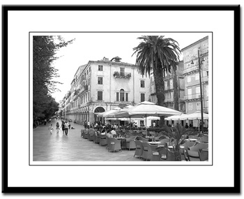 corfu town esplanade framed print photography
